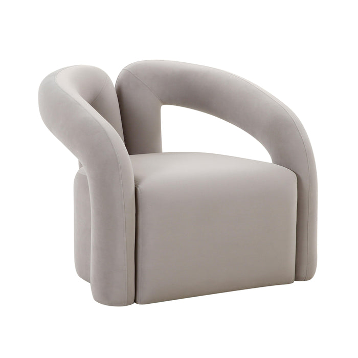 Jenn Grey Velvet Accent Chair - Home And Beyond