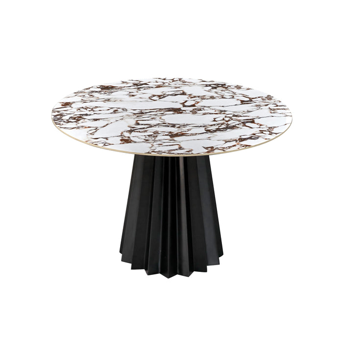 Jimena Marble Ceramic 47" Round Dining Table - Home And Beyond