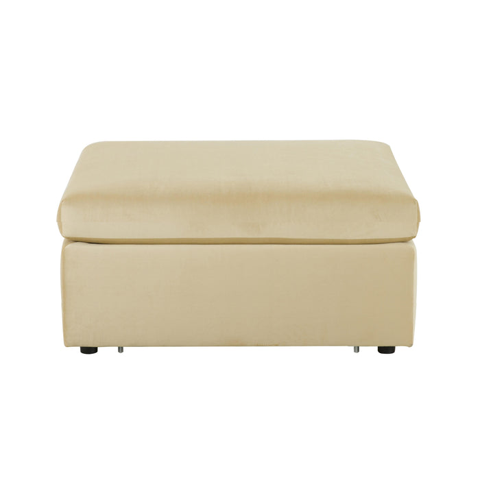 Jessie Champagne Velvet Modular Ottoman - Home And Beyond