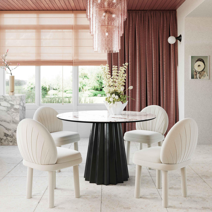 Jimena Marble Ceramic 47" Round Dining Table - Home And Beyond