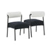 Jolene Cream and Black Linen Dining Chair - Set of 2 - Home And Beyond