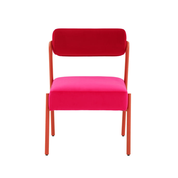 Jolene Hot Pink Velvet Accent Chair - Home And Beyond