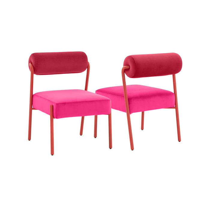 Jolene Hot Pink Velvet Dining Chair - Set of 2 - Home And Beyond