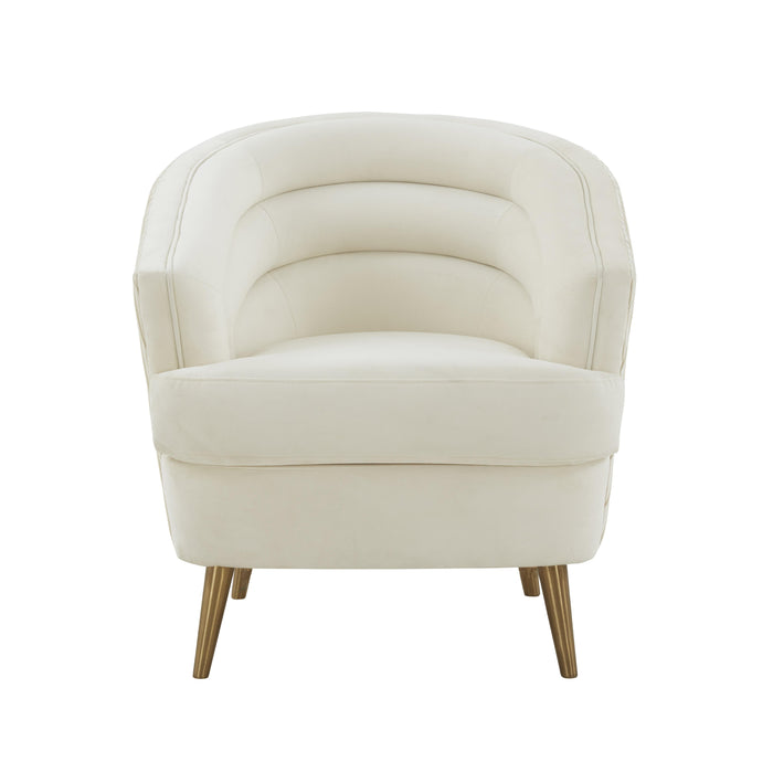 Jules Cream Velvet Accent Chair - Home And Beyond