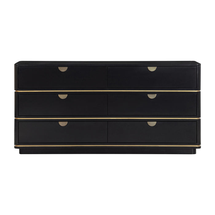 Julieta Black 6 Drawer Dresser - Home And Beyond