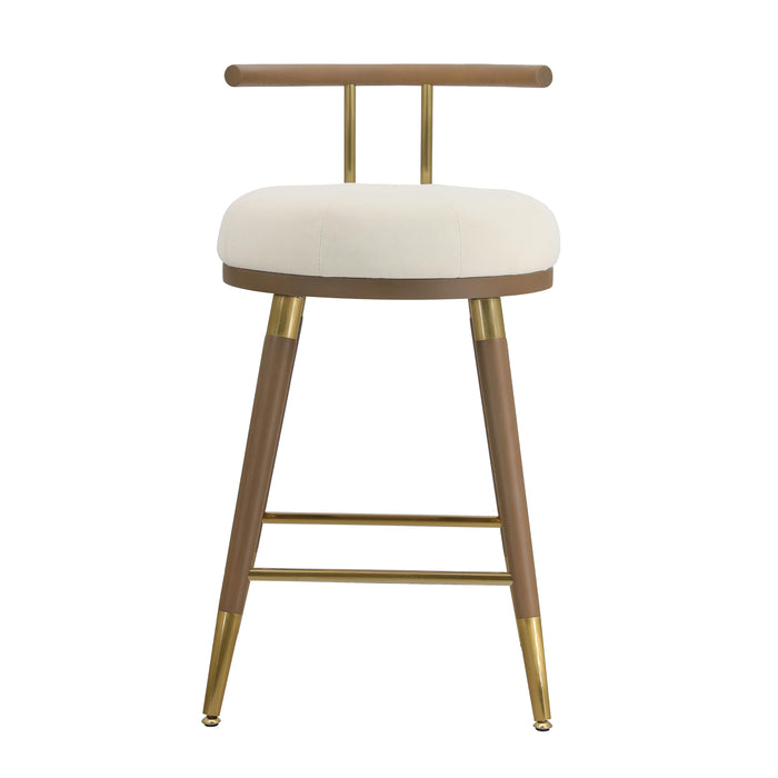 Juniper Cream Velvet Barstool - Home And Beyond