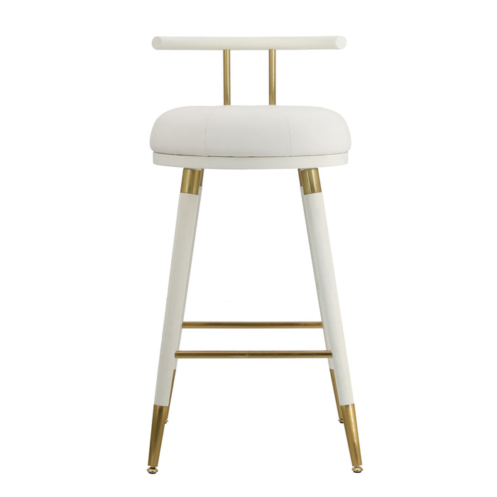 Juniper White Vegan Leather Counter Stool - Home And Beyond