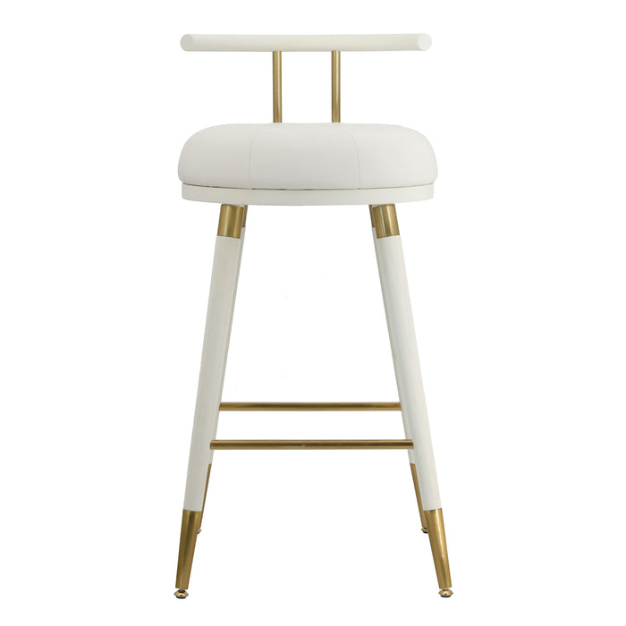 Juniper White Vegan Leather Barstool - Home And Beyond