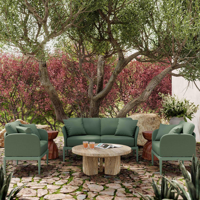 Kapri Moss Green Modular Outdoor Loveseat - Home And Beyond