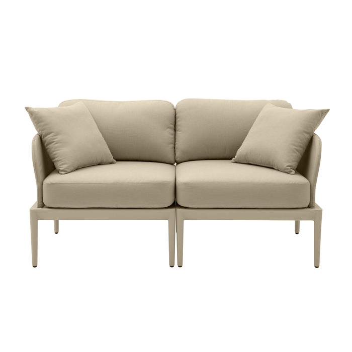 Kapri Taupe Modular Outdoor Loveseat