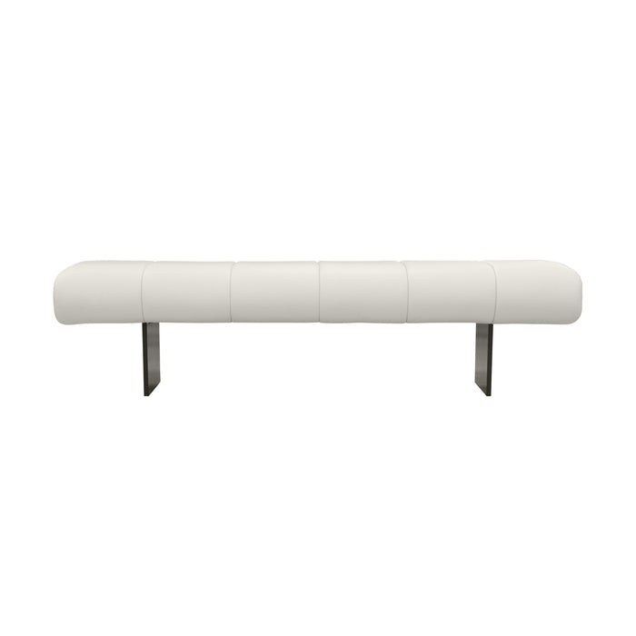 Karol Cream Vegan Leather Bench