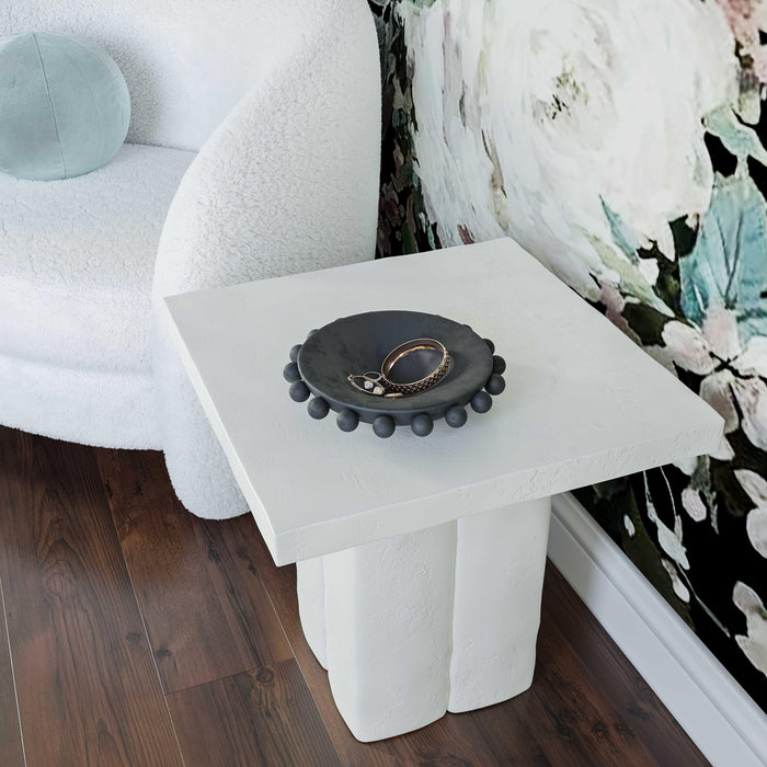 Kayla White Concrete Side Table - Home And Beyond