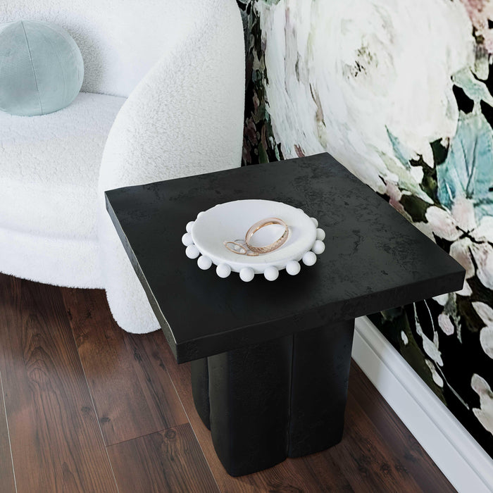 Kayla Black Concrete Side Table - Home And Beyond