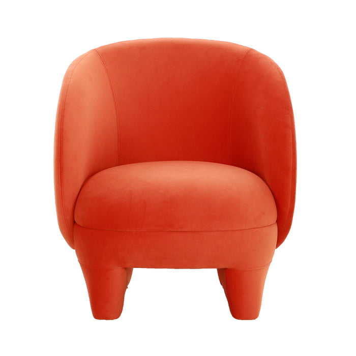 Kiki Paprika Orange Velvet Accent Chair - Home And Beyond