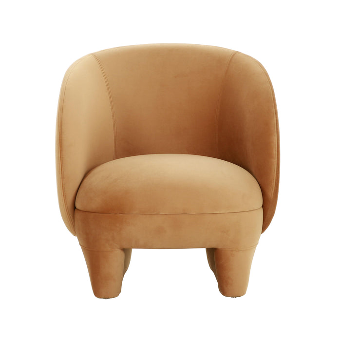 Kiki Cognac Velvet Accent Chair - Home And Beyond