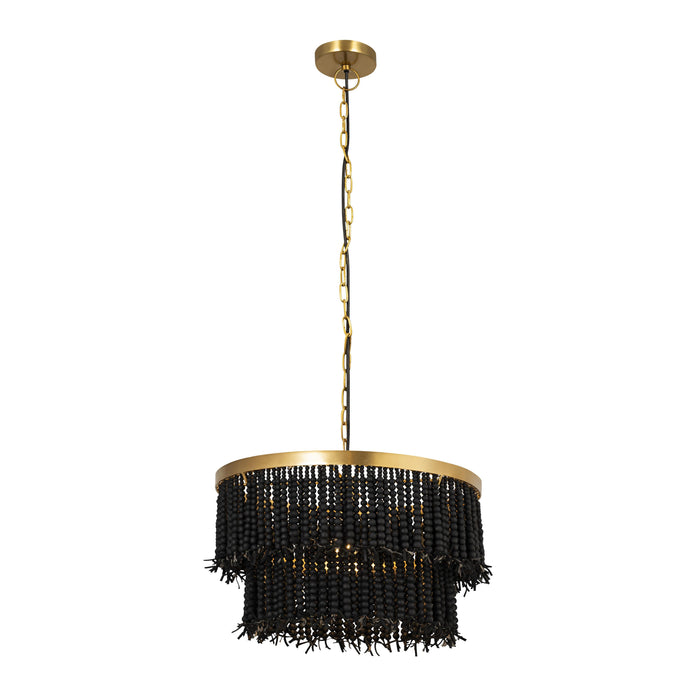 Krish Black Beaded Pendant - Home And Beyond