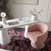 Kristen Pink Upcycled Chenille Rolling Desk Chair - Home And Beyond