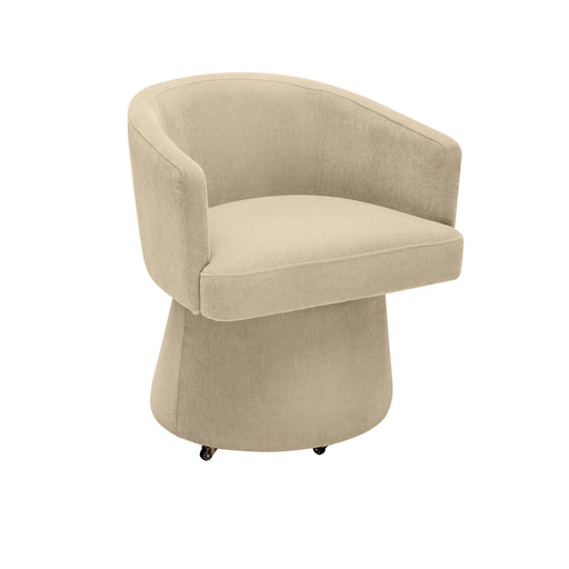 Kristen Taupe Upcycled Chenille Rolling Desk Chair - Home And Beyond