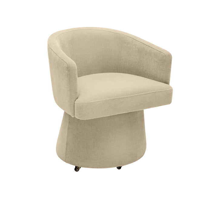 Kristen Taupe Upcycled Chenille Rolling Desk Chair - Home And Beyond