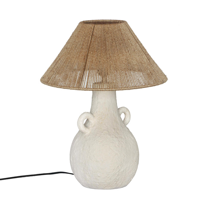 Lalit Natural & White Ceramic Table Lamp - Home And Beyond