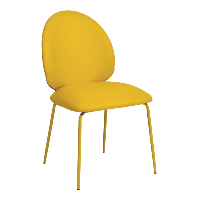 Lauren Yellow Vegan Leather Kitchen Chairs - Set of 2 image