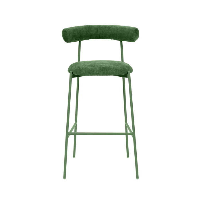 Liliana Forest Green Velvet Bar Stool - Home And Beyond