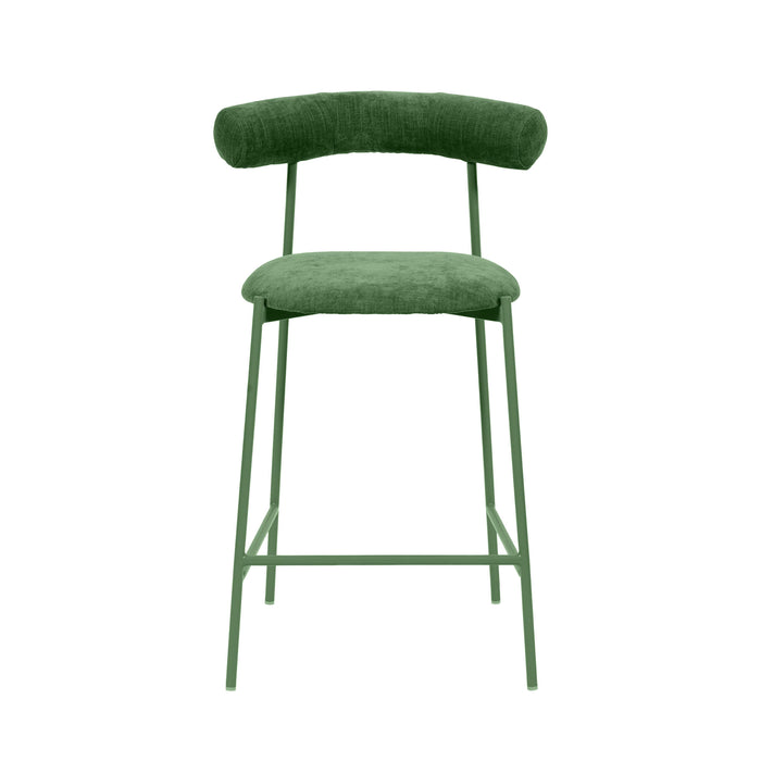 Liliana Forest Green Velvet Counter Stool - Home And Beyond