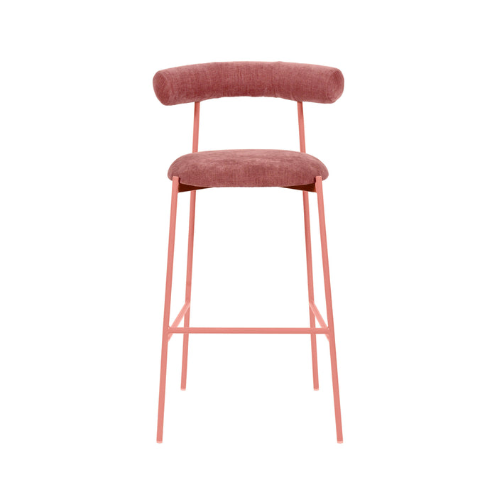 Liliana Mauve Velvet Bar Stool - Home And Beyond