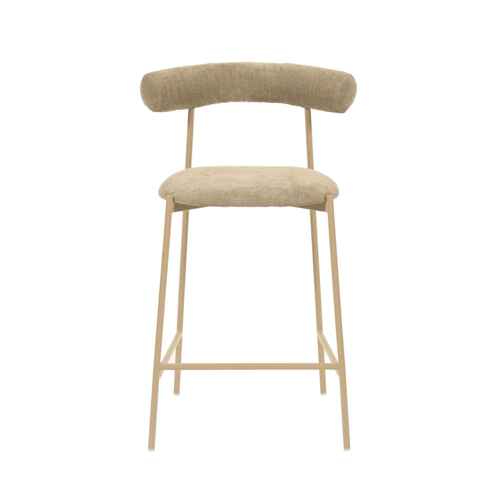 Liliana Taupe Velvet Counter Stool - Home And Beyond