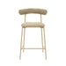 Liliana Taupe Velvet Counter Stool - Home And Beyond