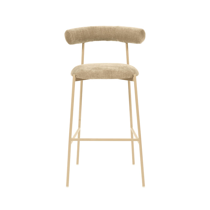 Liliana Taupe Velvet Bar Stool - Home And Beyond