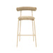 Liliana Taupe Velvet Bar Stool - Home And Beyond