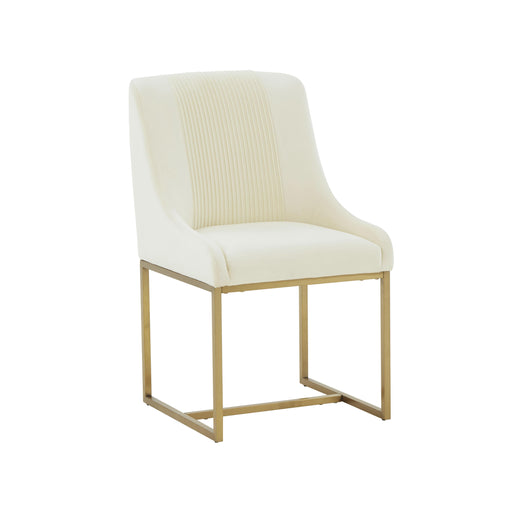 Lisa Cream Pleated Velvet Dining Chair image