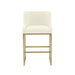 Lisa Cream Pleated Velvet Counter Stool - Home And Beyond