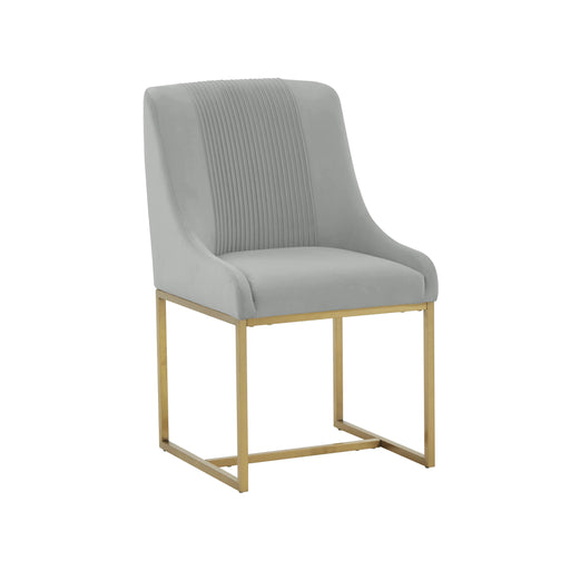 Lisa Grey Pleated Velvet Dining Chair image