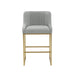 Lisa Grey Pleated Velvet Counter Stool - Home And Beyond