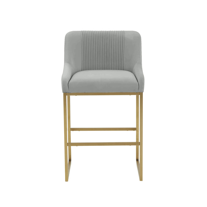 Lisa Grey Pleated Velvet Dining Chair