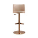 Loosha Cafe Au Lait and Rose Gold Adjustable Stool - Home And Beyond