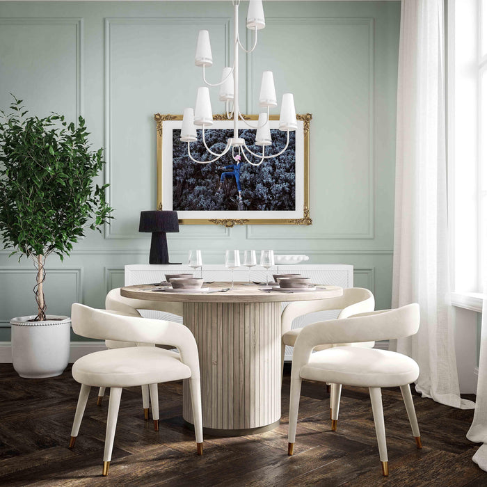 Lucia Cream Velvet Dining Chair - Home And Beyond