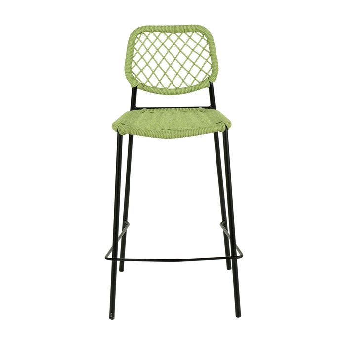 Lucy Green Dyed Cord Outdoor Counter Stool - Home And Beyond