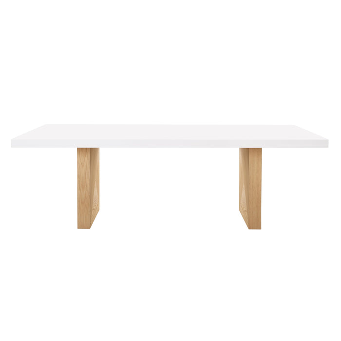 Madeline White Gloss and Natural Ash Dining Table - Home And Beyond