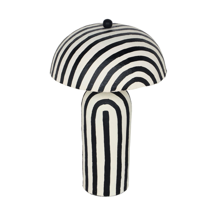 Maiori Black Striped Papier Mache Table Lamp - Home And Beyond