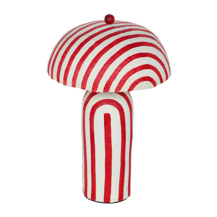 Maiori Red Striped Papier Mache Table Lamp - Home And Beyond