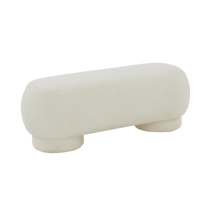 Mara Cream Vegan Shearling Ottoman image