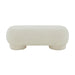 Mara Cream Vegan Shearling Ottoman - Home And Beyond