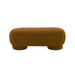 Mara Cinnamon Brown Vegan Shearling Ottoman - Home And Beyond