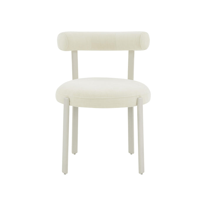 Margaret Cream Chenille Bolster Back Dining Chair - Home And Beyond