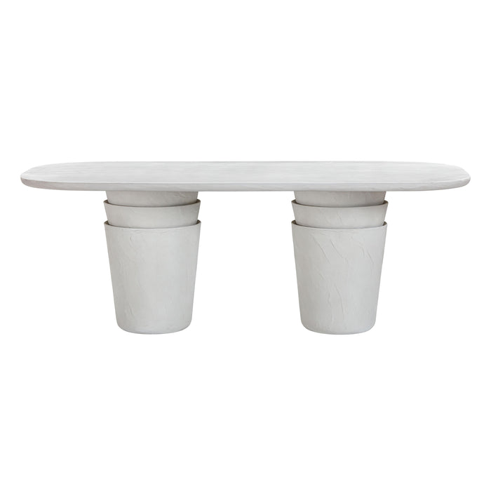 Margot Light Grey Faux Plaster Indoor / Outdoor Concrete Dining Table - Home And Beyond