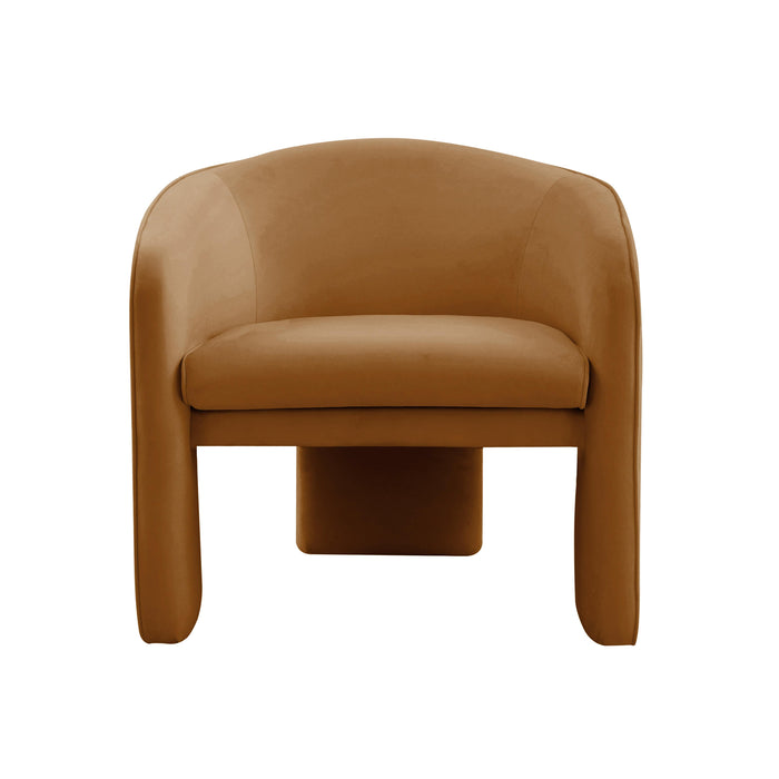 Marla Cognac Velvet Accent Chair - Home And Beyond