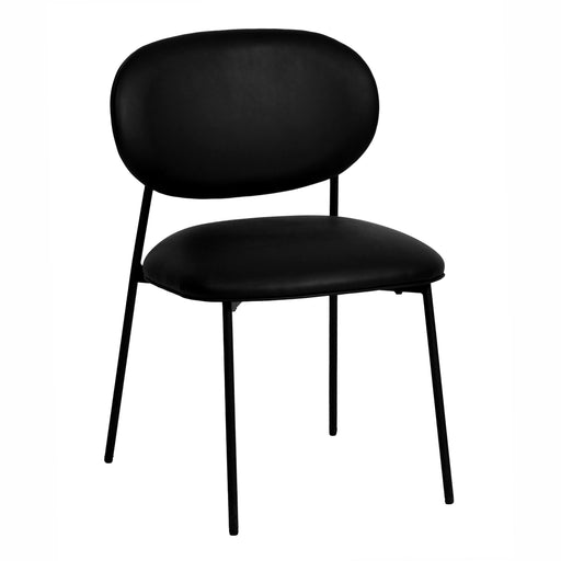 McKenzie Black Vegan Leather Stackable Dining Chair - Set of 2 image